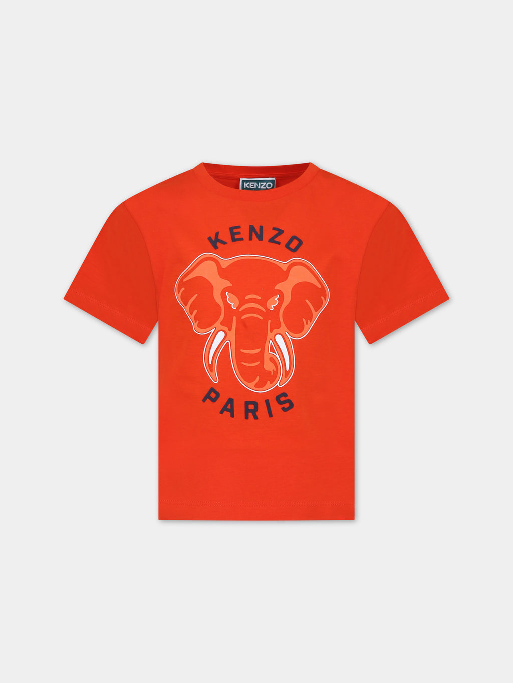 T-shirt arancione per bambino con elefante